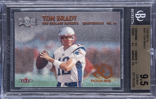 2000 Metal #267 Tom Brady Rookie Card - BGS GEM MINT 9.5